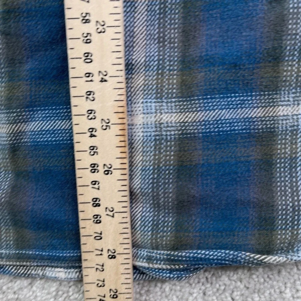 Duluth Shirt Mens Small‎ Blue Grey Heavy Burlyweight Flannel Workwear Tradesman
